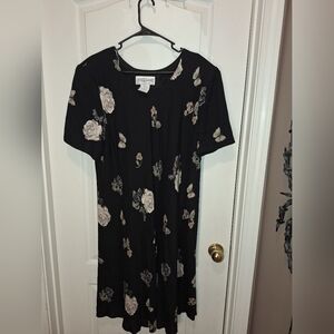 Jessica Howard Black Floral Midi Dress/ Size 22 /